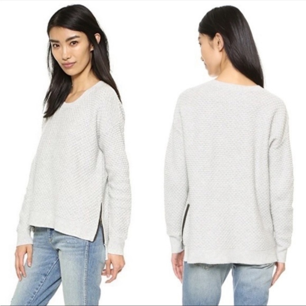 Madewell Landmark Textured Side Zip Tunic Sweater (gray)